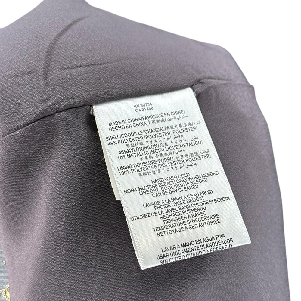 BCBGeneration Gray Metallic Dot One Shoulder Ruffle Tiered Dress Size 8 NWT Glam - Picture 6 of 9